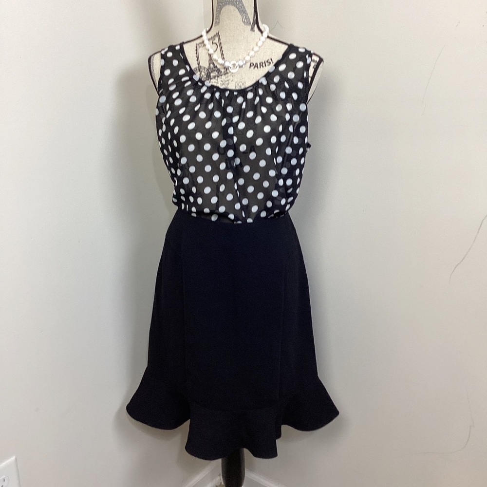 IN Women’s Black MIDI Skirt with Ruffled Hem